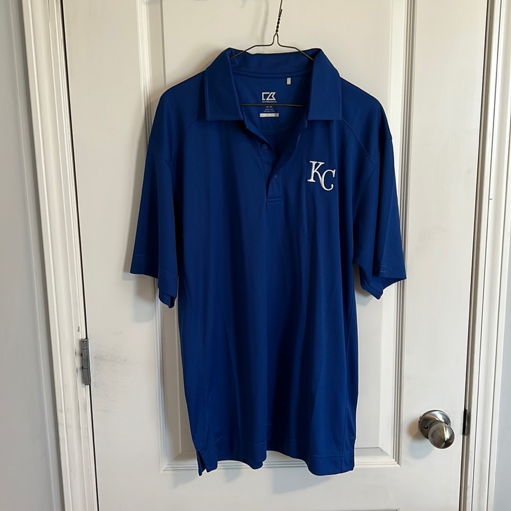 Kansas City Royals polo shirt.